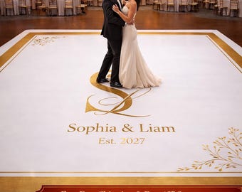 Custom Wedding Dance Floor Wrap, Full Print Gloss Removable Vinyl Floor Decal, Wedding Dancefloor Design, FAST Free Shipping
