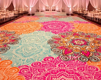 Custom Wedding Decal Dance Floor Wrap Gloss Removable Vinyl. Monogram Print and Vinyl to cover the entire dancefloor. Free Shipping