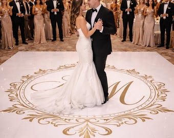 Custom Wedding Dance Floor Wrap – Luxury Personalized Vinyl Floor Decal for Receptions