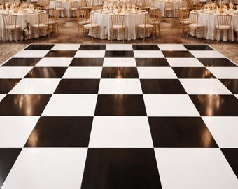 Checkerboard Wedding Decal Dance Floor Wrap Gloss/Matte Removable Vinyl | Covers Your Entire Dancefloor | Checkerboard Design | Ships Free.