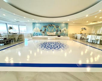 Full Print Custom Wedding Decal Dance Floor Wrap Gloss Removable Vinyl. Wedding Dancefloor design. Free Shipping