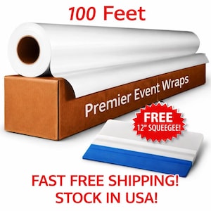 Glossy White Removable Dance floor Wrap Vinyl Roll. 54in x 100ft. Enough to Wrap a 20ft by 20ft dancefloor + Install tool. Free Shipping.