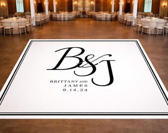 Custom Wedding Dance Floor Wrap | Self Stick Dance Floor | Monogram Vinyl Floor Decal | Reception Dance Floor | Wedding Decor