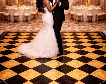Checkerboard Wedding Decal Dance Floor Wrap Gloss/Matte Removable Vinyl | Covers Your Entire Dancefloor | Checkerboard Design | Ships Free.
