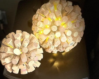 Wine Cork Balls With or Without Lights