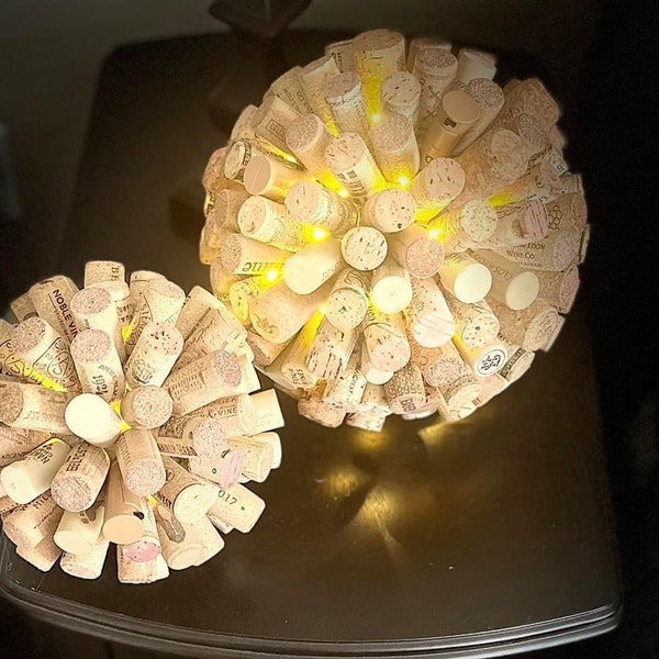 Wine Cork Balls With or Without Lights