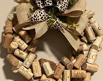 Wine cork wreath, Fairy lights, cork decor, Velina’s Gifts and Decor, Gifts Decor and More, 16inch wreath