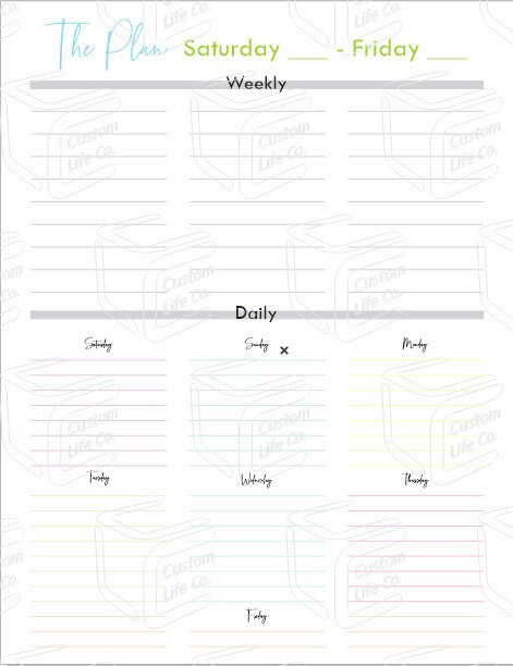 Weekly Planner SVG, PNG | Digital Design | Digital Download | Vinyl ...