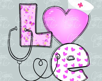 Liefde | Verpleegkundige | Goud | Valentijnsdag | Digitale download | DTF | Afdrukken | Kleding