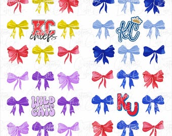 Kansas Teams | Watercolor Bows | Digital Download | DTF | Print | Apparel