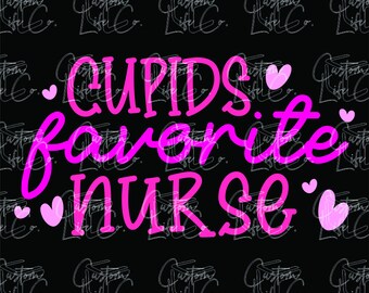 Cupido's favoriete verpleegster | Roze | Valentijnsdag | Digitale download | DTF | Afdrukken | Kleding