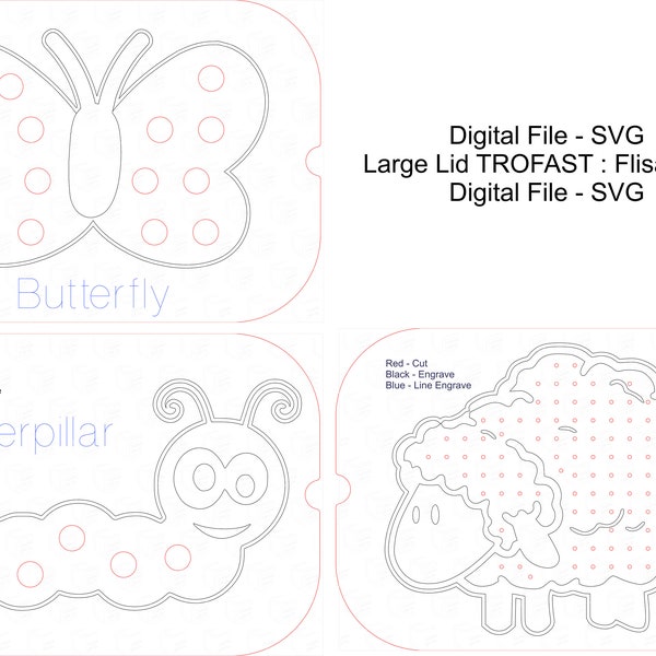 Large Lid TROFAST : Flisat Ikea ; Digital File - SVG