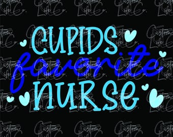 Cupido's favoriete verpleegster | Blauw | Valentijnsdag | Digitale download | DTF | Afdrukken | Kleding