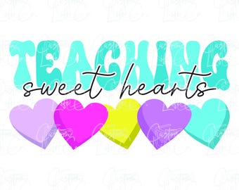 Liefjes lesgeven | Blauw | Leraar | Valentijnsdag | Digitale download | DTF | Afdrukken | Kleding