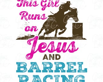 Barrel Racing | Jezus | Paard | Digitale download | DTF | Afdrukken | Kleding