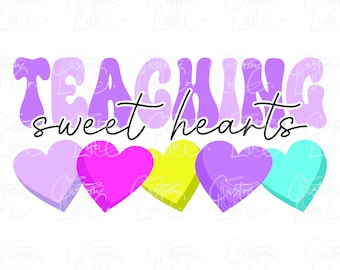 Liefjes lesgeven | Paars | Leraar | Valentijnsdag | Digitale download | DTF | Afdrukken | Kleding