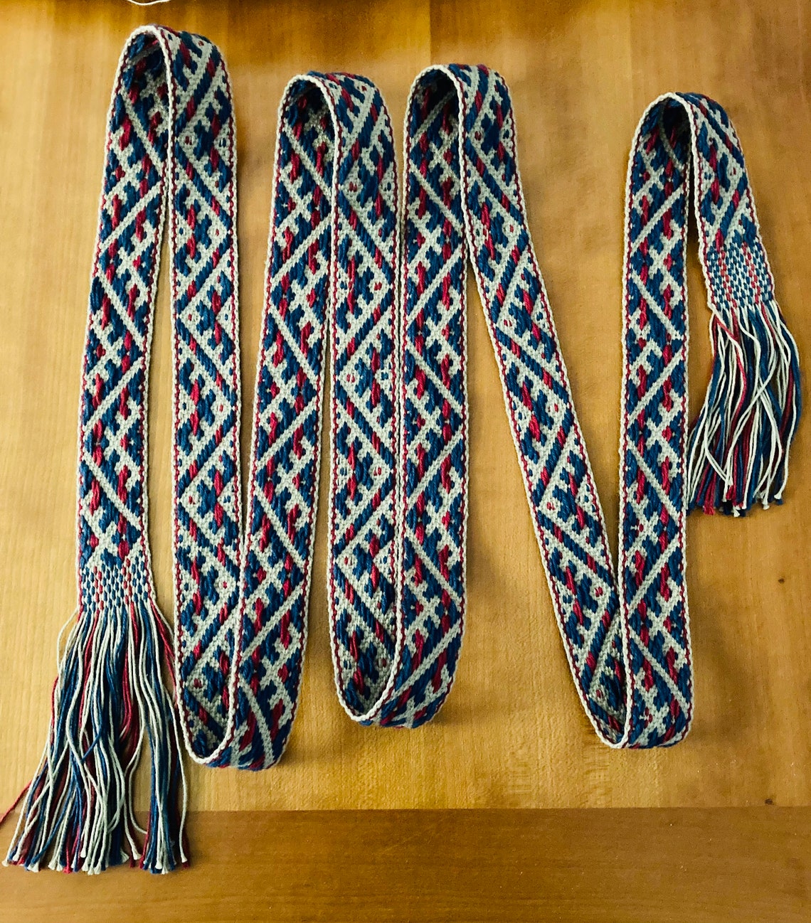 Inkle-Woven cotton strap Sami pattern | Etsy