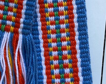 Plain-weave inkle band in mercerized cotton