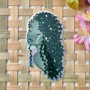 Plantas para el cabello pegatina holográfica - Uno con la naturaleza Boho pegatina impermeable - Hiedra - Pegatina de chica bonita