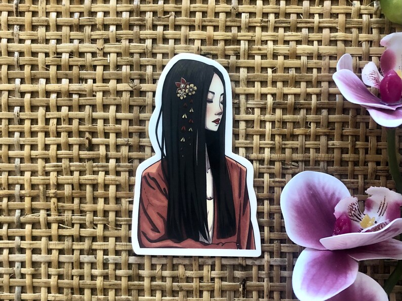 Japanese Girl Sticker Geisha Inspired Art Traditional Etsy