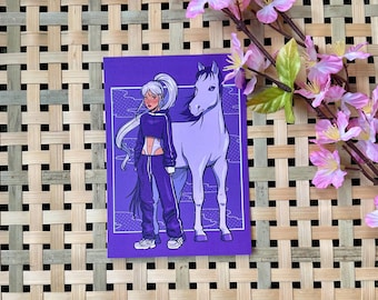 Year of the Horse Postcard | Zodiac Animals Street Fashion Original Art | Chinese Lunar New Year Animals