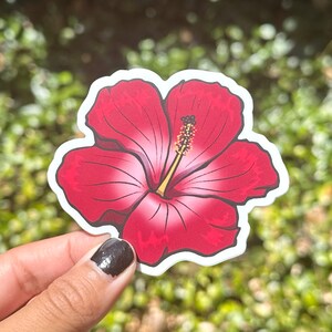 Hibiskus-Blumen-Aufkleber - Hawaii-Blumen-wasserfester Vinyl-Aufkleber