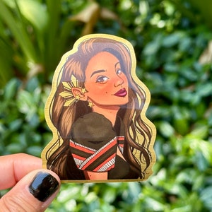 Filipiniana Araw イヤーピース ブラッシュゴールドステッカー - Pinay Pride デカール - フィリピンアート - Filipina 防水ステッカー