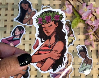 Island Princess Vinyl Sticker - Fairytale Glossy Sticker