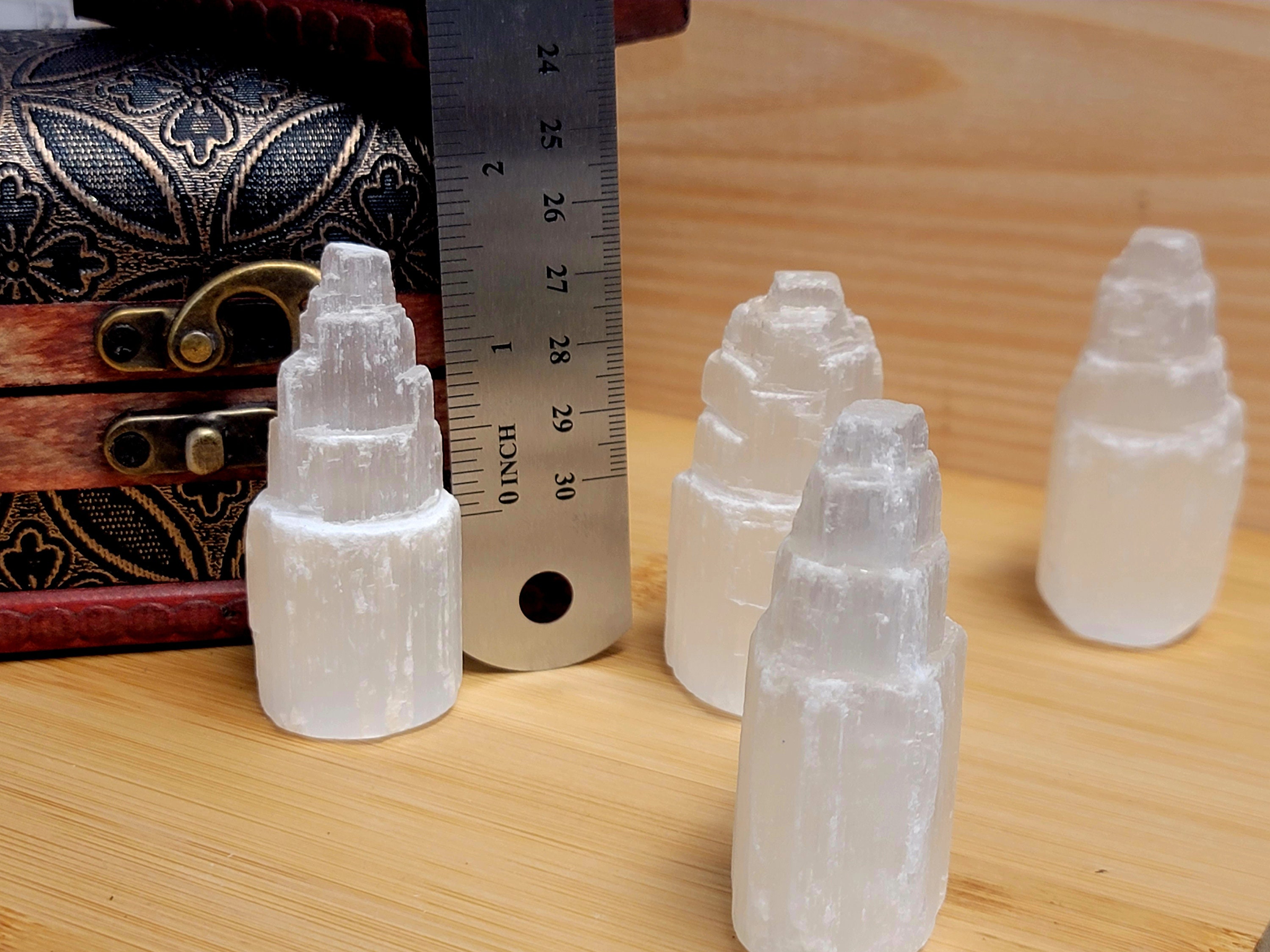 セレナイト クリスタル レイヤード タワー 2.5 インチ - Etsy 日本