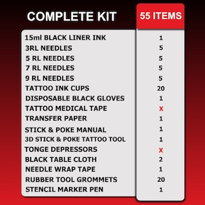 COMPLETE Stick and Poke Tattoo Kit with Black Ink and Needles 46 Items image 3