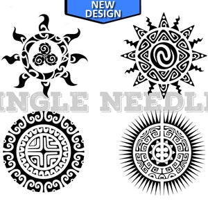 Tribal Polynesian Tattoo Flash Sheet Stencil for Real Stick and Poke Tattoos