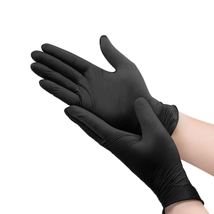 Black Nitrile Disposable Gloves for Tattooing - Box of 100