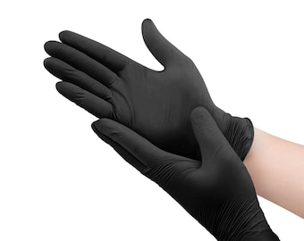 100 Stück schwarze schwarze Einmalhandschuhe aus Acryl zum Tätowieren
