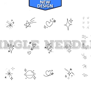 Süße Tattoo Flash Blatt Schablone für echte Stick und Poke Tattoos