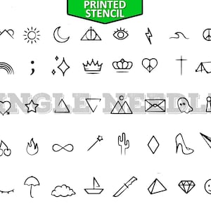 50 Mini Tattoo Flash Sheet Stencil - Ready-to-use, Easy-to-apply