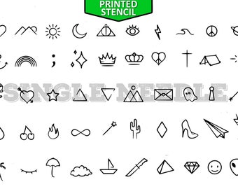 50 Mini Tattoo Flash Sheet Stencil - Ready-to-use, Easy-to-apply