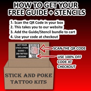 COMPLETE Stick and Poke Tattoo Kit with Black Ink and Needles 46 Items image 2