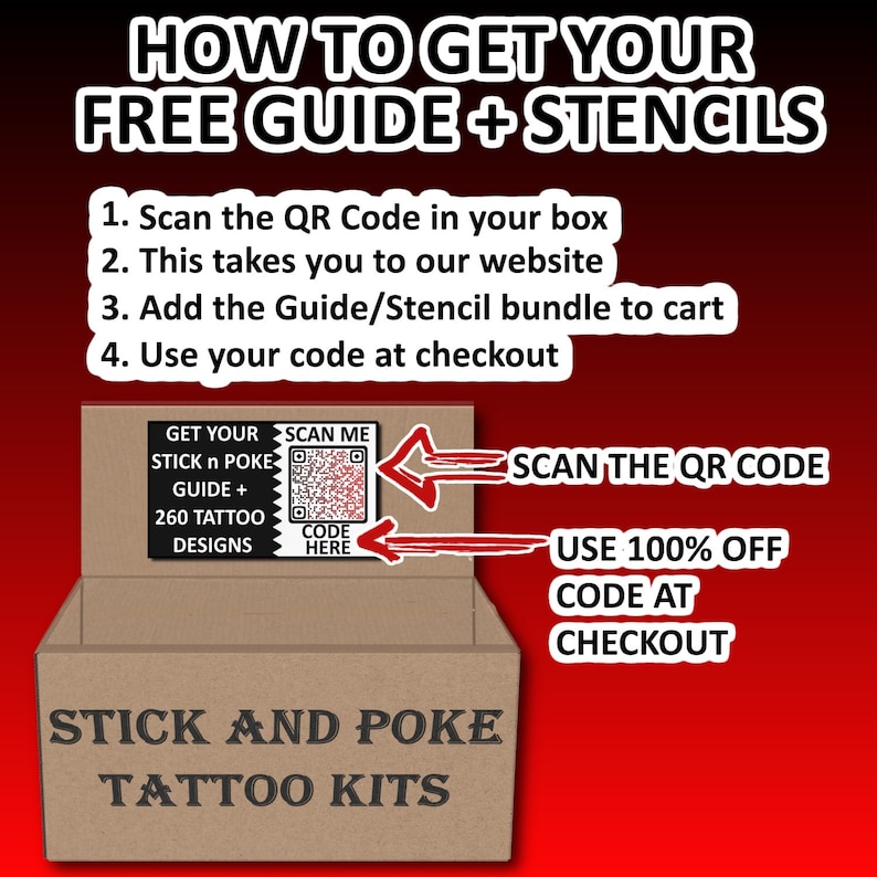 COMPLETE Stick and Poke Tattoo Kit with Black Ink and Needles 46 Items image 2