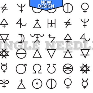 117 Mini Alchemy Tattoo Flash Blatt Schablone für echte Stick und Poke Tattoos