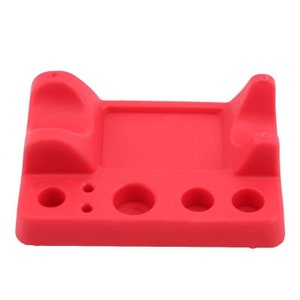 Stick & Poke Tattoo Needle Stand and Ink Cup Holder with Ink Cups - Red Silicone Tattooing Accessories Organiser