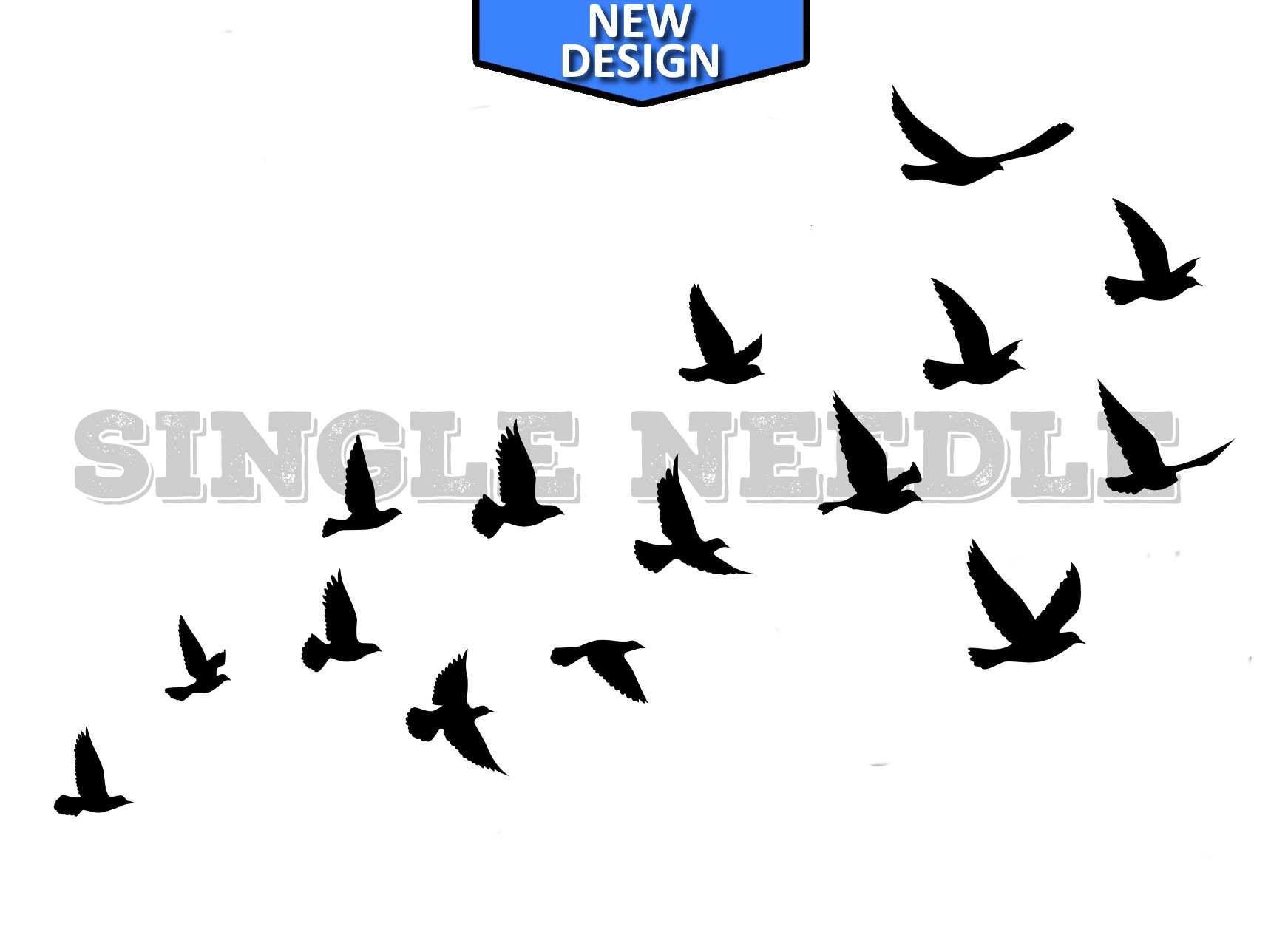 Birds Flying Tattoo Flash Sheet Stencil for Real Stick and Poke Tattoos ...