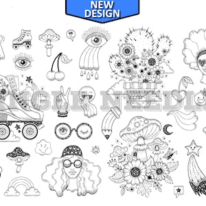 Tattoo Flash Blatt Schablone für echte Stick und Poke Tattoos