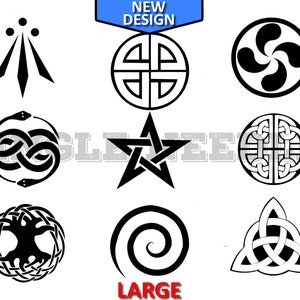 Tribal Symbols Tattoo Flash Sheet Stencil for Real Stick and Poke Tattoos