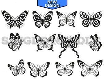 Butterfly Tattoo Flash Sheet Stencil for Real Stick and Poke Tattoos