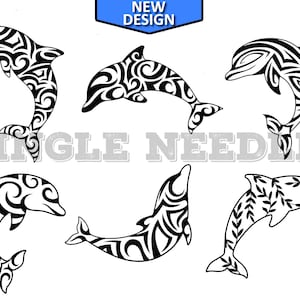 Dolphin Tattoo Flash Sheet Stencil for Real Stick and Poke Tattoos