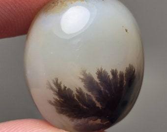 Natural Dendritic Agate Gemstone, Scenic Jewelry Stone, black friday, blackfriday