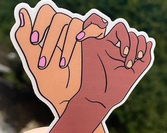 Sisters Sticker, Feminism Sticker, BLM sticker, ally sticker, pinky promise sticker