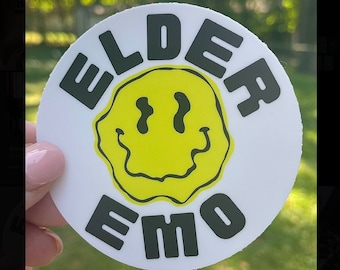 Elder Emo Sticker, Emo Kid Sticker, Millennial Sticker, Stickers for Millennials, Smiley Face Sticker