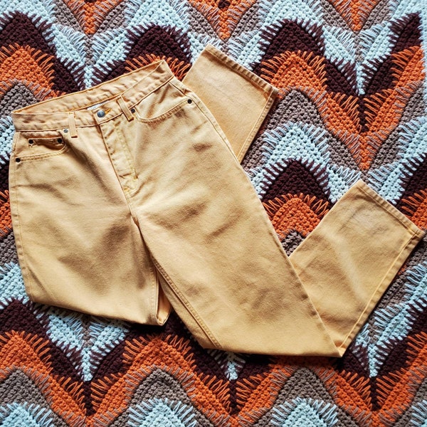 Vintage Newport News Jeanology pastel orange jeans