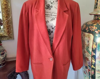 Vintage Mark Alan Burnt Orange  Wool Blend Blazer